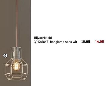 Aanbiedingen Karwei hanglamp asha wit - Huismerk Karwei - Geldig van 05/12/2016 tot 11/12/2016 bij Karwei