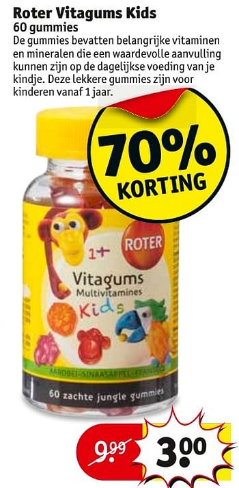 Aanbiedingen Roter vitagums kids - Roter - Geldig van 06/12/2016 tot 11/12/2016 bij Kruidvat