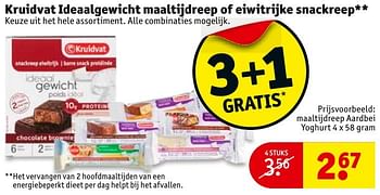 Aanbiedingen Maaltijdreep aardbei yoghurt - Huismerk - Kruidvat - Geldig van 06/12/2016 tot 11/12/2016 bij Kruidvat