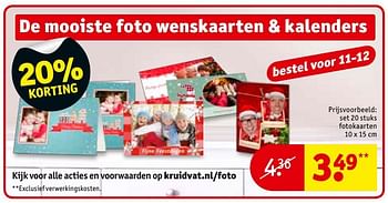 Aanbiedingen De mooiste foto wenskaarten + kalenders - Huismerk - Kruidvat - Geldig van 06/12/2016 tot 11/12/2016 bij Kruidvat