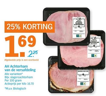 Aanbiedingen Ah achterham van de versafdeling slagersachterham - Huismerk - Albert Heijn - Geldig van 04/12/2016 tot 11/12/2016 bij Albert Heijn