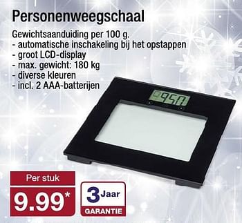 Aanbiedingen Personenweegschaal - Huismerk - Aldi - Geldig van 04/12/2016 tot 11/12/2016 bij Aldi