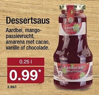 Aanbiedingen Dessertsaus - Huismerk - Aldi - Geldig van 04/12/2016 tot 11/12/2016 bij Aldi