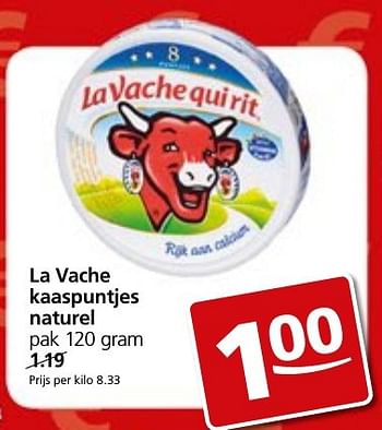 Aanbiedingen La vache kaaspuntjes naturel - La Vache Qui Rit - Geldig van 05/12/2016 tot 11/12/2016 bij Jan Linders