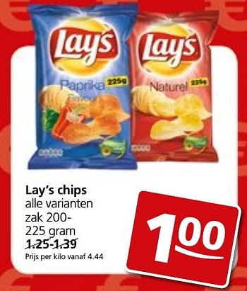 Aanbiedingen Lay`s chips - Lay's - Geldig van 05/12/2016 tot 11/12/2016 bij Jan Linders