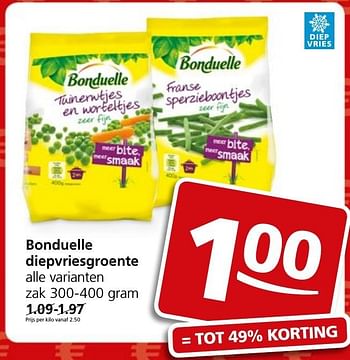 Aanbiedingen Bonduelle diepvriesgroente - Bonduelle - Geldig van 05/12/2016 tot 11/12/2016 bij Jan Linders