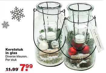 Aanbiedingen Kerststuk in glas - Huismerk - Praxis - Geldig van 05/12/2016 tot 11/12/2016 bij Praxis