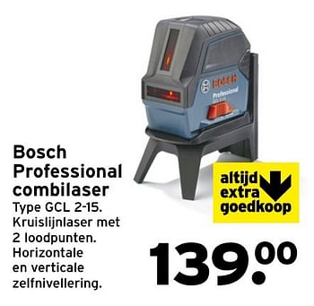 Aanbiedingen Bosch professional combilaser gcl 2-15 - Bosch - Geldig van 04/12/2016 tot 11/12/2016 bij Gamma