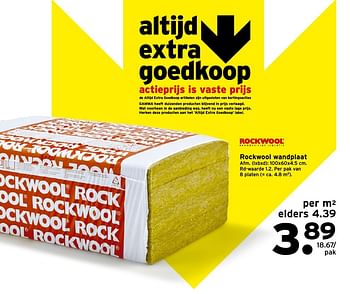 Aanbiedingen Rockwool wandplaat - Rockwool - Geldig van 04/12/2016 tot 11/12/2016 bij Gamma