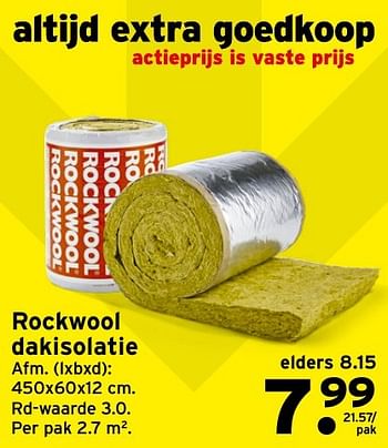 Aanbiedingen Rockwool dakisolatie - Rockwool - Geldig van 04/12/2016 tot 11/12/2016 bij Gamma