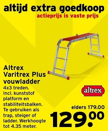 Aanbiedingen Altrex varitrex plus vouwladder - Altrex - Geldig van 04/12/2016 tot 11/12/2016 bij Gamma