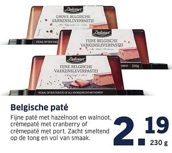 Aanbiedingen Belgische paté - Delicieux - Geldig van 05/12/2016 tot 11/12/2016 bij Lidl