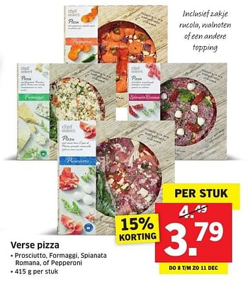 Aanbiedingen Verse pizza - Chef select - Geldig van 05/12/2016 tot 11/12/2016 bij Lidl
