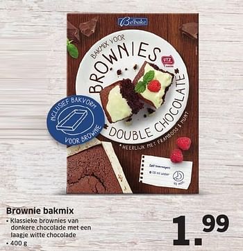 Aanbiedingen Brownie bakmix - Belbake - Geldig van 05/12/2016 tot 11/12/2016 bij Lidl