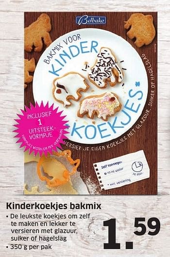 Aanbiedingen Kinderkoekjes bakmix - Belbake - Geldig van 05/12/2016 tot 11/12/2016 bij Lidl