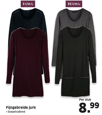 Aanbiedingen Fijngebreide jurk - Huismerk - Lidl - Geldig van 05/12/2016 tot 11/12/2016 bij Lidl