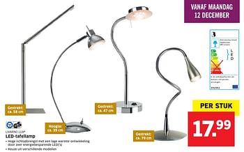 Aanbiedingen Led-tafellamp - Livarno - Geldig van 05/12/2016 tot 11/12/2016 bij Lidl