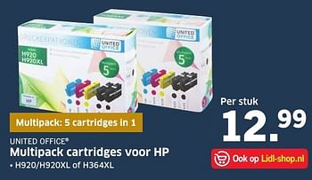 Aanbiedingen Multipack cartridges voor hp - United Office - Geldig van 05/12/2016 tot 11/12/2016 bij Lidl