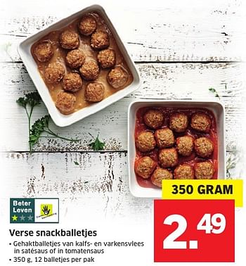 Aanbiedingen Verse snackballetjes - Huismerk - Lidl - Geldig van 05/12/2016 tot 11/12/2016 bij Lidl