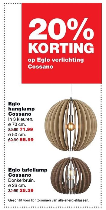 Aanbiedingen Eglo hanglamp cossano - Eglo - Geldig van 05/12/2016 tot 11/12/2016 bij Praxis