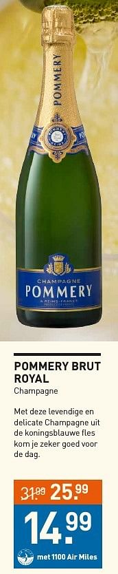 Aanbiedingen Pommery brut royal champagne - Pommery - Geldig van 05/12/2016 tot 11/12/2016 bij Gall & Gall