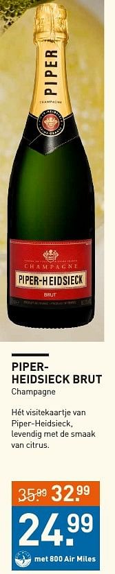 Aanbiedingen Piper-heidsieck brut champagne - Piper-Heidsieck - Geldig van 05/12/2016 tot 11/12/2016 bij Gall & Gall