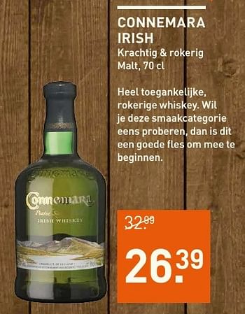 Aanbiedingen Connemara irish krachtig + rokerig malt - Connemara - Geldig van 05/12/2016 tot 11/12/2016 bij Gall & Gall