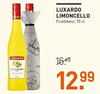 Aanbiedingen Luxardo limoncello fruitlikeur - Luxardo - Geldig van 05/12/2016 tot 11/12/2016 bij Gall & Gall