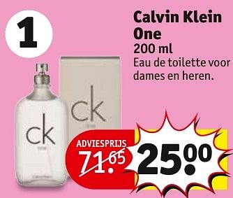 Aanbiedingen Calvin klein one - Calvin Klein - Geldig van 06/12/2016 tot 11/12/2016 bij Kruidvat