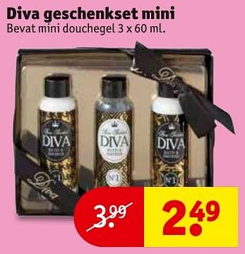 Aanbiedingen Diva geschenkset mini - Diva - Geldig van 06/12/2016 tot 11/12/2016 bij Kruidvat