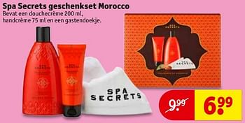 Aanbiedingen Spa secrets geschenkset morocco - Spa Secrets - Geldig van 06/12/2016 tot 11/12/2016 bij Kruidvat