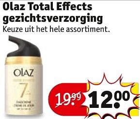 Aanbiedingen Olaz total effects gezichtsverzorging - Olaz - Geldig van 06/12/2016 tot 11/12/2016 bij Kruidvat