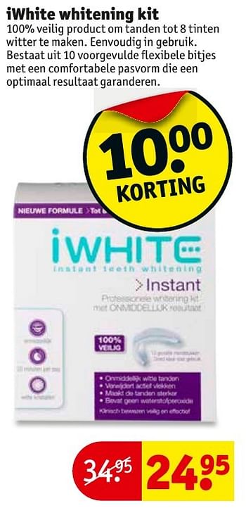 Aanbiedingen Iwhite whitening kit - IWHITE - Geldig van 06/12/2016 tot 11/12/2016 bij Kruidvat