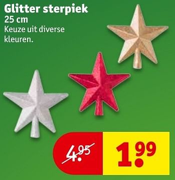 Aanbiedingen Glitter sterpiek - Huismerk - Kruidvat - Geldig van 06/12/2016 tot 11/12/2016 bij Kruidvat