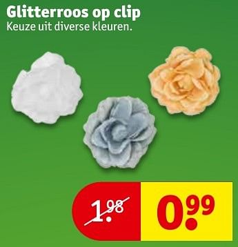 Aanbiedingen Glitterroos op clip - Huismerk - Kruidvat - Geldig van 06/12/2016 tot 11/12/2016 bij Kruidvat