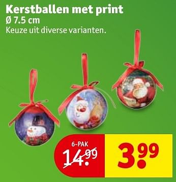 Aanbiedingen Kerstballen met print - Huismerk - Kruidvat - Geldig van 06/12/2016 tot 11/12/2016 bij Kruidvat
