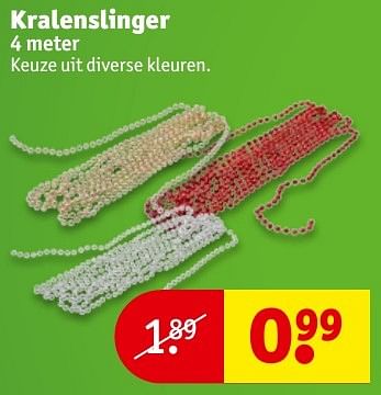 Aanbiedingen Kralenslinger - Huismerk - Kruidvat - Geldig van 06/12/2016 tot 11/12/2016 bij Kruidvat
