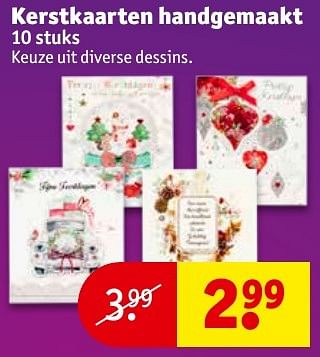 Aanbiedingen Kerstkaarten handgemaakt - Huismerk - Kruidvat - Geldig van 06/12/2016 tot 11/12/2016 bij Kruidvat