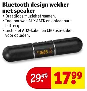 Aanbiedingen Bluetooth design wekker met speaker - Huismerk - Kruidvat - Geldig van 06/12/2016 tot 11/12/2016 bij Kruidvat