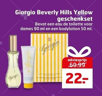 Aanbiedingen Giorgio beverly hills yellow geschenkset - Giorgio Beverly Hills - Geldig van 06/12/2016 tot 11/12/2016 bij Trekpleister