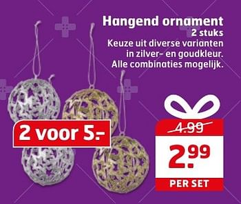 Aanbiedingen Hangend ornament - Huismerk - Trekpleister - Geldig van 06/12/2016 tot 11/12/2016 bij Trekpleister