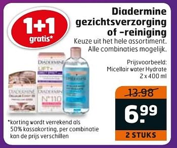 Aanbiedingen Micellair water hydrate - Diadermine - Geldig van 06/12/2016 tot 11/12/2016 bij Trekpleister