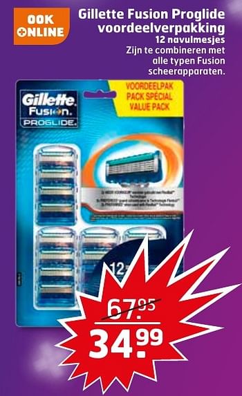 Aanbiedingen Gillette fusion proglide voordeelverpakking - Gillette - Geldig van 06/12/2016 tot 11/12/2016 bij Trekpleister