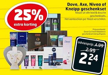 Aanbiedingen Dove go fresh rebalance geschenkset met puffspons - Dove - Geldig van 06/12/2016 tot 11/12/2016 bij Trekpleister