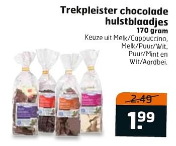 Aanbiedingen Trekpleister chocolade hulstblaadjes - Huismerk - Trekpleister - Geldig van 06/12/2016 tot 11/12/2016 bij Trekpleister