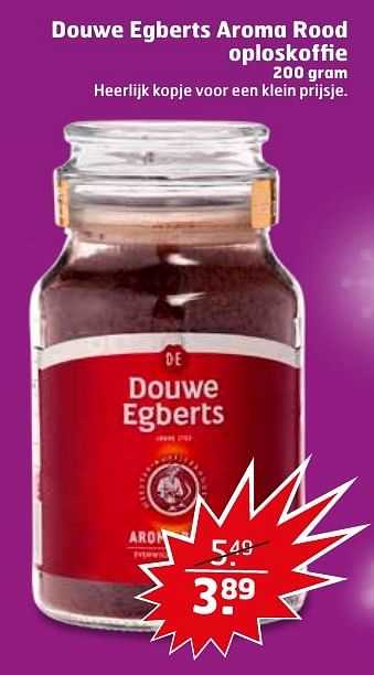 Aanbiedingen Douwe egberts aroma rood oploskoffie - Douwe Egberts - Geldig van 06/12/2016 tot 11/12/2016 bij Trekpleister
