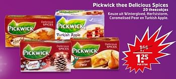 Aanbiedingen Pickwick thee delicious spices - Delicious - Geldig van 06/12/2016 tot 11/12/2016 bij Trekpleister