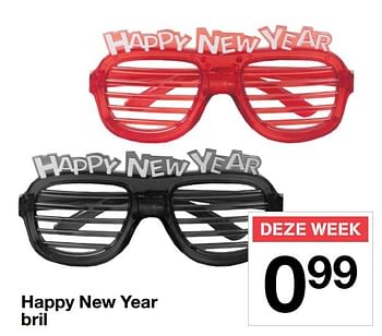 Aanbiedingen Happy new year bril - Huismerk - Zeeman  - Geldig van 10/12/2016 tot 16/12/2016 bij Zeeman