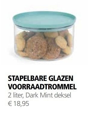 Aanbiedingen Stapelbare glazen voorraadtrommel - Brabantia - Geldig van 08/12/2016 tot 31/12/2016 bij Multi Bazar