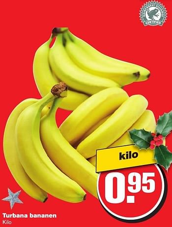Aanbiedingen Turbana bananen - Huismerk - Hoogvliet - Geldig van 07/12/2016 tot 13/12/2016 bij Hoogvliet